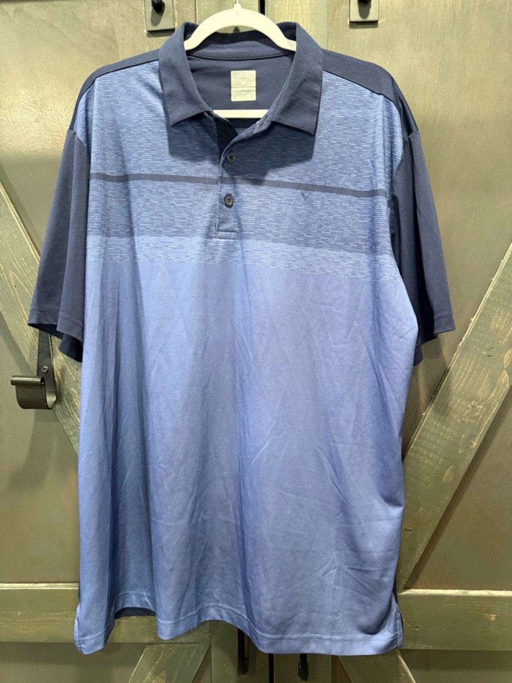 Callaway Men's Two-Tone Blue Short-Sleeve Golf Polo